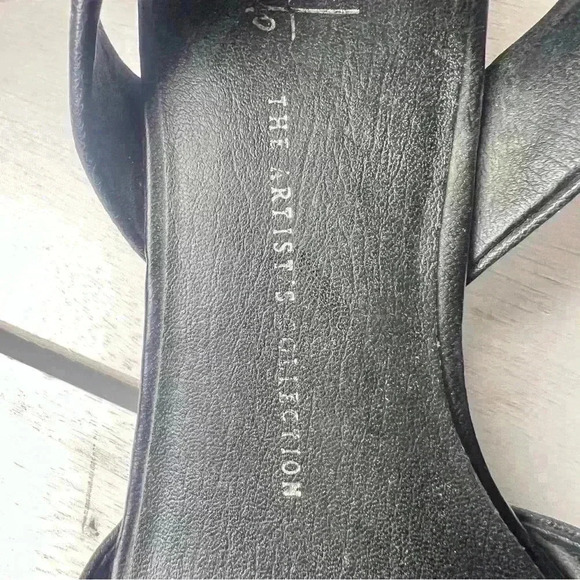 Franco Sarto Women’s Black Leather Ankle Strap Wedge Sandals Size 7 1/2 M - Picture 14 of 16